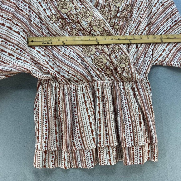 Savanna Jane Women's V-Neck Babydoll Top Size 1X Embroidered - Picture 4 of 11